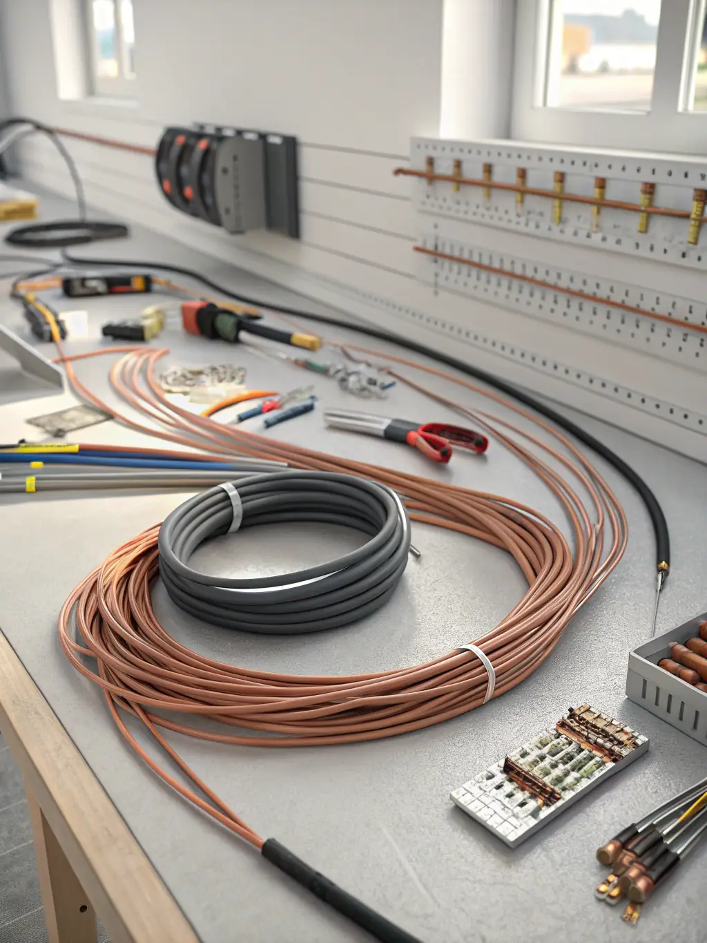 A tangled mess of wires and computer screens, symbolizing the complexity of digital marketing.